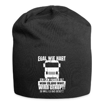 Lkw Fahrer Sattelschlepper Zugmaschine Kraftwagen - Jersey-Beanie - Schwarz - Vorne