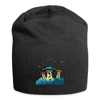 Dinos UFOs Aliens - Jersey-Beanie - Schwarz - Vorne