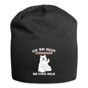 Ich bin nicht schwanger nur etwas mollig - Jersey-Beanie - Schwarz - Vorne