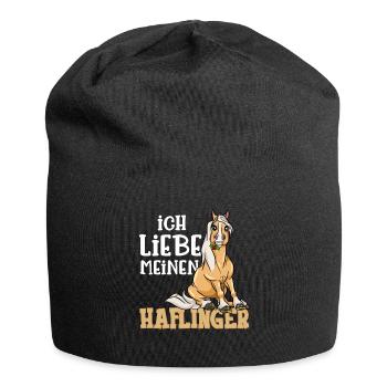 Ich Liebe Meinen Haflinger Pferde Pferd Geschenk - Jersey-Beanie - Schwarz - Vorne