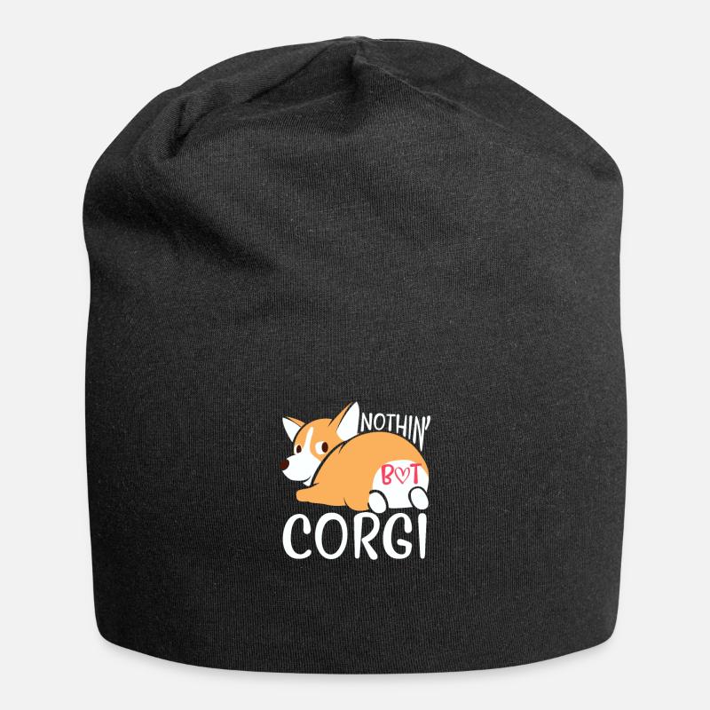 Corgi - Jersey-Beanie - Schwarz