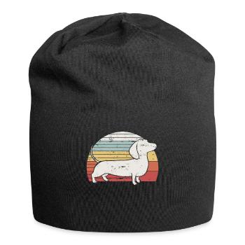 Cooler Retro Dackel-Hundegeschenk-Entwurf Weiner Hund - Jersey-Beanie - Schwarz - Vorne