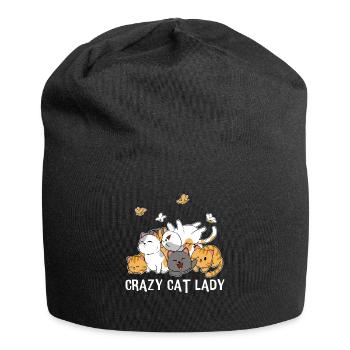 Crazy Cats Lady Woman Crazy Cat - Jersey Beanie - black - Front