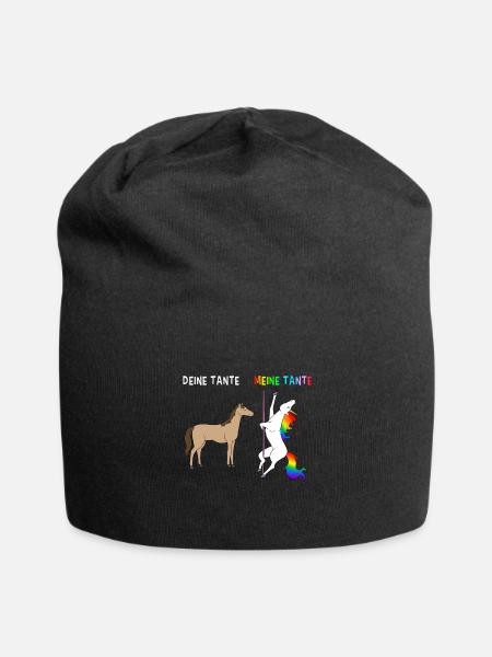 Votre tante ma tante cheval Licorne Pole Dance - Bonnet en jersey - noir