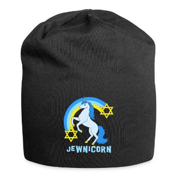 Judentum Einhorn Davidstern Jüdisch Juden - Jersey-Beanie - Schwarz - Vorne