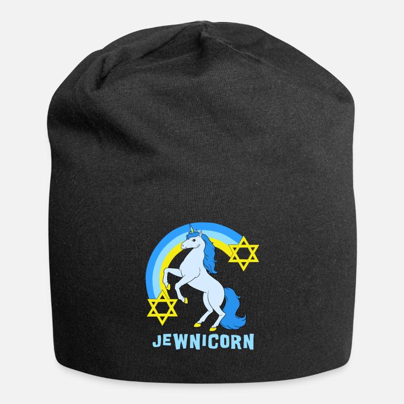 Judaïsme Licorne Davidstern Juif Juif - Bonnet en jersey - noir