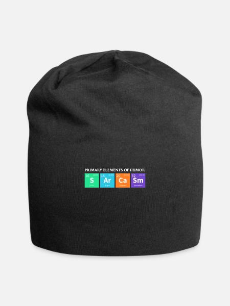 Science Sarcasme Éléments primaires de l’humour - Bonnet en jersey - noir