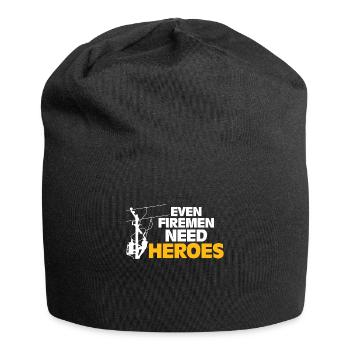 Power Lineman Selbst Feuerwehrleute brauchen Helde - Jersey-Beanie - Schwarz - Vorne