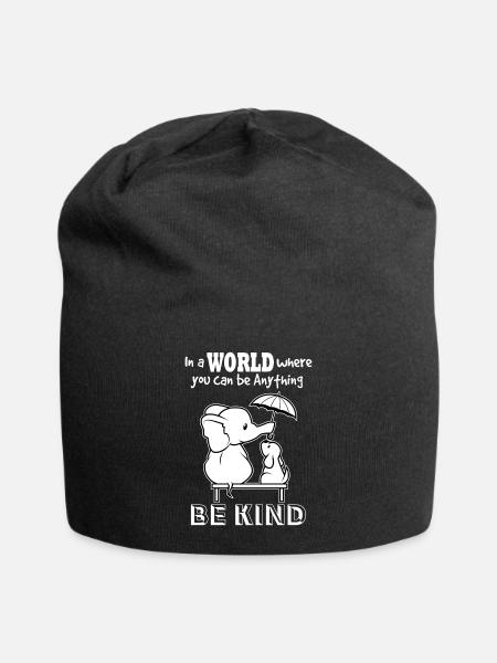Be Kind In This World - Jersey Beanie - black