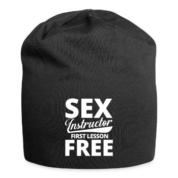 Sex Instructor Erste Lektion kostenlos - Jersey-Beanie - Schwarz - Vorne