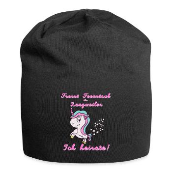 Fresst Feenstaub ihr Langweiler. Ich heirate! JGA - Jersey-Beanie - Schwarz - Vorne