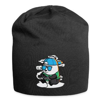 Panda Gamer Video Player Play Game Panda Bear - Jersey Beanie - black - Front