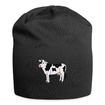 Vache Vaches Farmer Farm Farmer Farmer Gift - Bonnet en jersey - noir - Devant