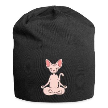 Cadeau de gymnastique yoga pour chat et chat Sphynx - Bonnet en jersey - noir - Devant