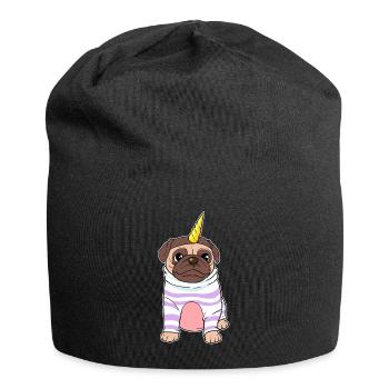 Dog Unicorn Mythical creature Puppy Dog Pug Terrier - Jersey Beanie - black - Front