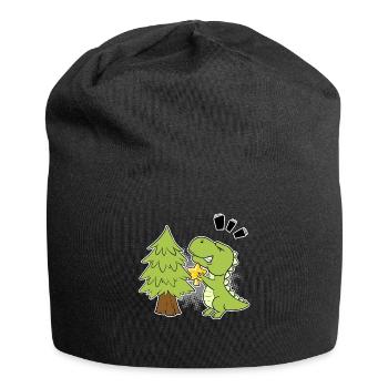 T-Rex Tyrannosaurus Dino Réveillon de Noël Noël - Bonnet en jersey - noir - Devant
