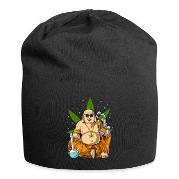 Buddha, der Unkraut raucht - Jersey-Beanie - Schwarz - Vorne