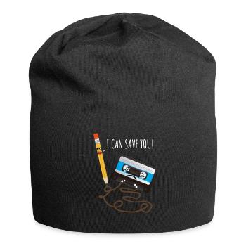 Kassette und Stift Retro Musik 90er Kostüm Lustig - Jersey-Beanie - Schwarz - Vorne