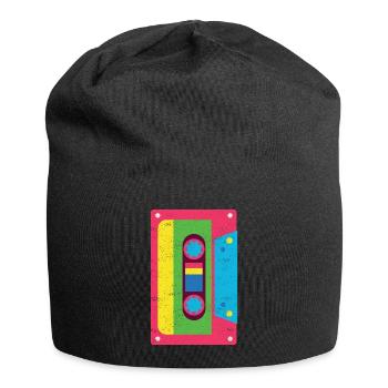 Cassette Tape Funky des années 1980 Rainbow Vintage Gift - Bonnet en jersey - noir - Devant