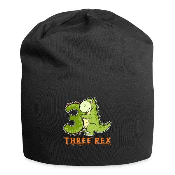 T-Rex 3rd Birthday 3 years Birthday Party Dino - Jersey Beanie - black - Front