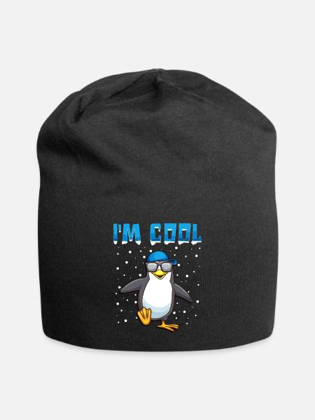 Cool pingouins pingouins Cadeau de dire drôle - Bonnet en jersey - noir