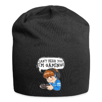 Gamer Junge Headset Nerd Gaming Videospiel PC - Jersey-Beanie - Schwarz - Vorne