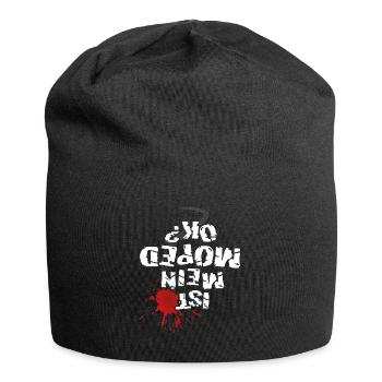 Ist mein Moped ok? (weißer Text) - Jersey-Beanie - Schwarz - Vorne