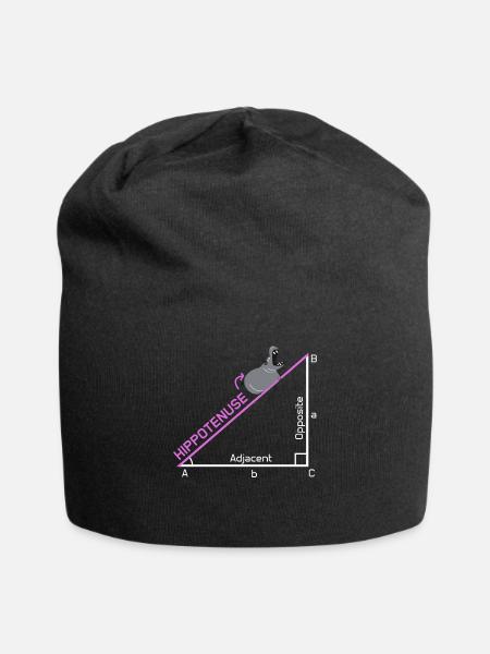 Idée de conception de cadeau de plaisanterie drôle de nerd Hippotenuse - Bonnet en jersey - noir