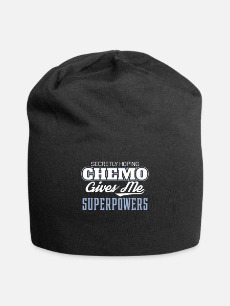 Funny Cancer Hoping Chemo Gives Me Superpowers - Jersey Beanie - black