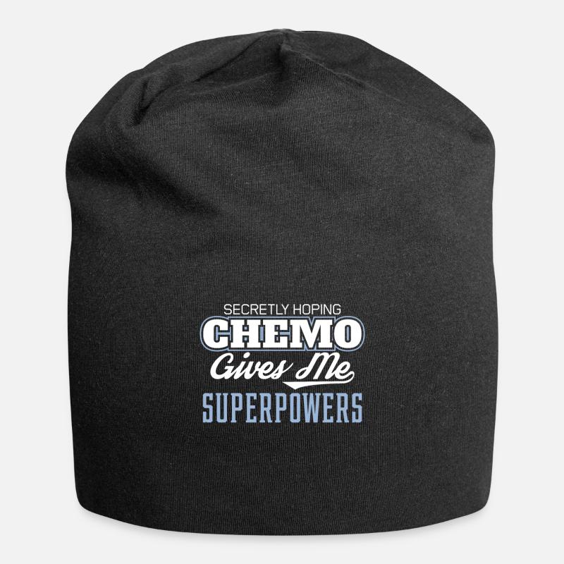 Funny Cancer Hoping Chemo Gives Me Superpowers - Jersey Beanie - black