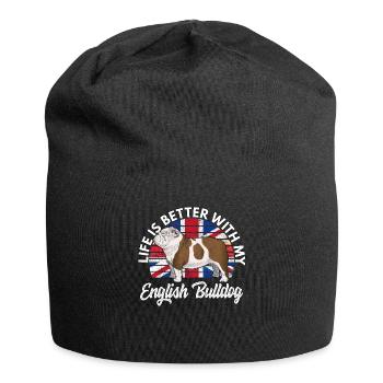 Life is better with my English Bulldog - Jersey-Beanie - Schwarz - Vorne