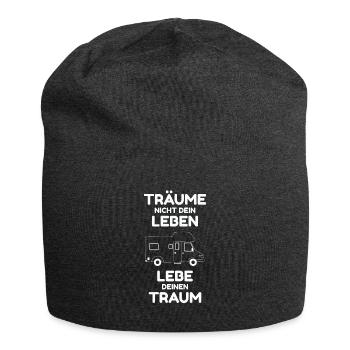Wohnmobil Camping Caravan Camper Geschenk - Jersey-Beanie - Anthrazit - Vorne