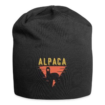 Alpaka - Jersey-Beanie - Schwarz - Vorne
