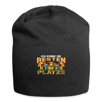 Pilz In Die Pilze Sammeln Pilzsammler Schwammerl - Jersey-Beanie - Schwarz - Vorne