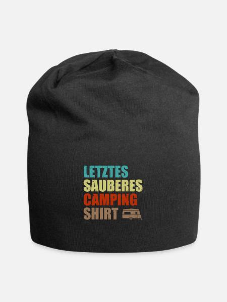 Sauberes Camping Shirt Camper Lustig Zelt Geschenk - Jersey-Beanie - Schwarz