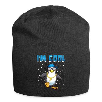Cooler Hip Hop Pinguin Pinguine Geschenk - Jersey-Beanie - Anthrazit - Vorne