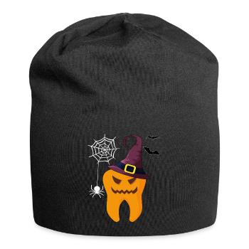 Halloween tooth witch Zahnartz dental hygienist - Jersey Beanie - black - Front