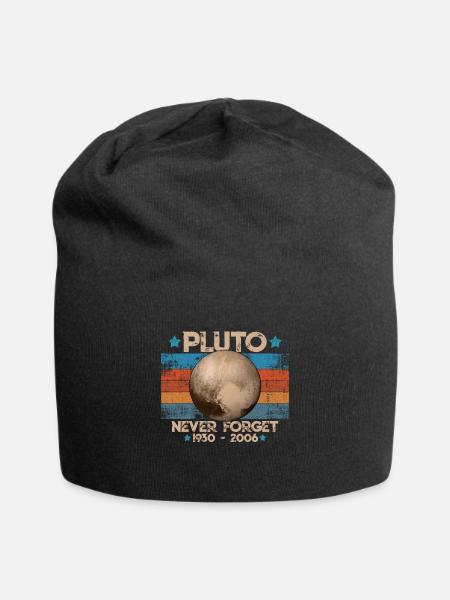 Never Forget Pluto Lustiges Planet Pluto Shirt - Jersey-Beanie - Schwarz