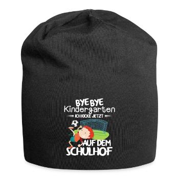 Schulanfang Kicker Fußball Fußballer Einschulung - Jersey-Beanie - Schwarz - Vorne