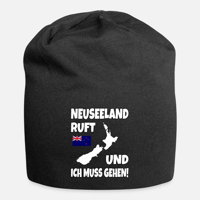 Neuseeland Ruft Und Ich Muss Gehen Backpacker - Jersey-Beanie - Schwarz
