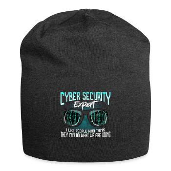 Cyber Security Hacker Hacken IT Sicherheit Lustig - Jersey-Beanie - Anthrazit - Vorne