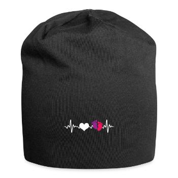 Midwife Pulse Heart - Jersey Beanie - black - Front