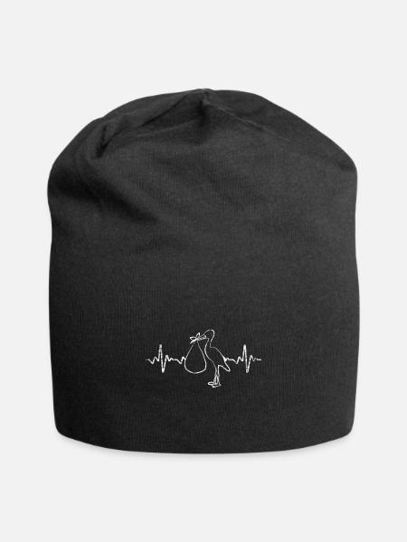 Hebamme Baby Herzschlag - Jersey-Beanie - Schwarz