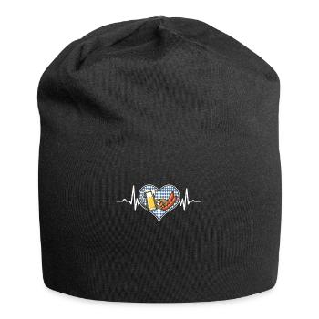 Heartbeat Bratwurst Pretzel Gift - Jersey Beanie - black - Front