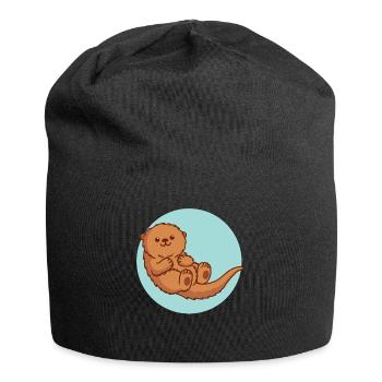 Otter Wassermarder Fischotter Zwergotter Geschenk - Jersey-Beanie - Schwarz - Vorne