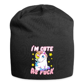 I'm Cute As Fuck Freches Einhorn Süße Einhörner - Jersey-Beanie - Schwarz - Vorne