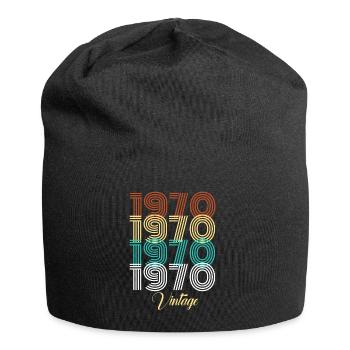 1970 vintage birthday year of birth gift idea - Jersey Beanie - black - Front
