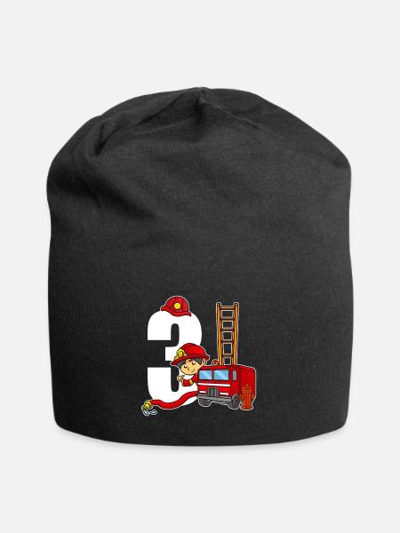 3 ans vieux pompier 3e anniversaire pompiers - Bonnet en jersey - noir