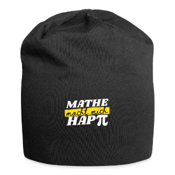 Mathe Macht Mich Happy - Mathe Spruch Geschenk - Jersey-Beanie - Schwarz - Vorne