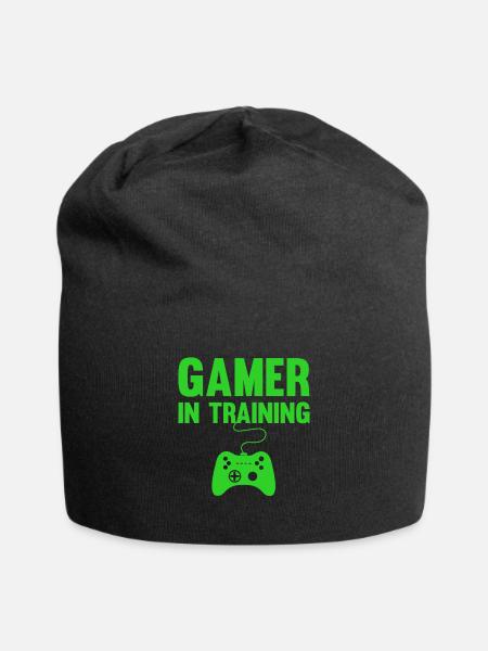 Joueur en formation, cadeau de joueur, jeu vidéo, jeux - Bonnet en jersey - noir